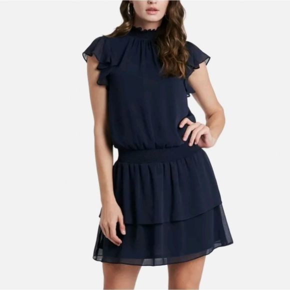1. State Dresses & Skirts - 1. State Navy Ruffle Drop Waist Dress